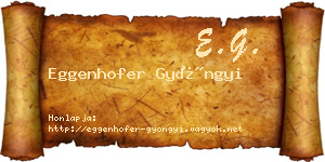 Eggenhofer Gyöngyi névjegykártya